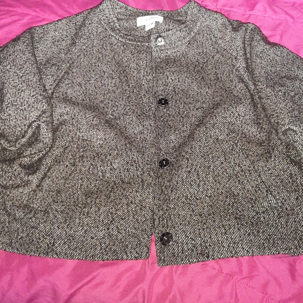 Calvin Klein Womens Brown Wool/ Linen Cape/Coat Size Large